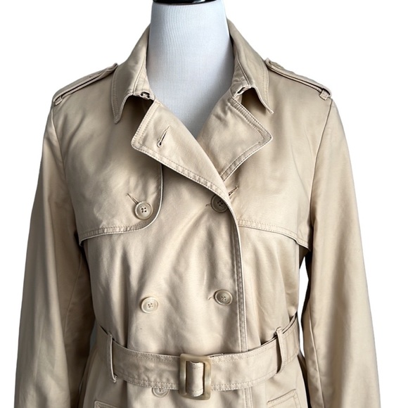 Tommy Hilfiger Women’s Solid Double-Breasted Trench Coat Tan Size XL - Picture 4 of 15